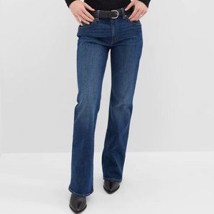 Gap Dark Wash 90s Vintage Style Mid Rise Relaxed Loose Flare Jeans Indigo 31 12